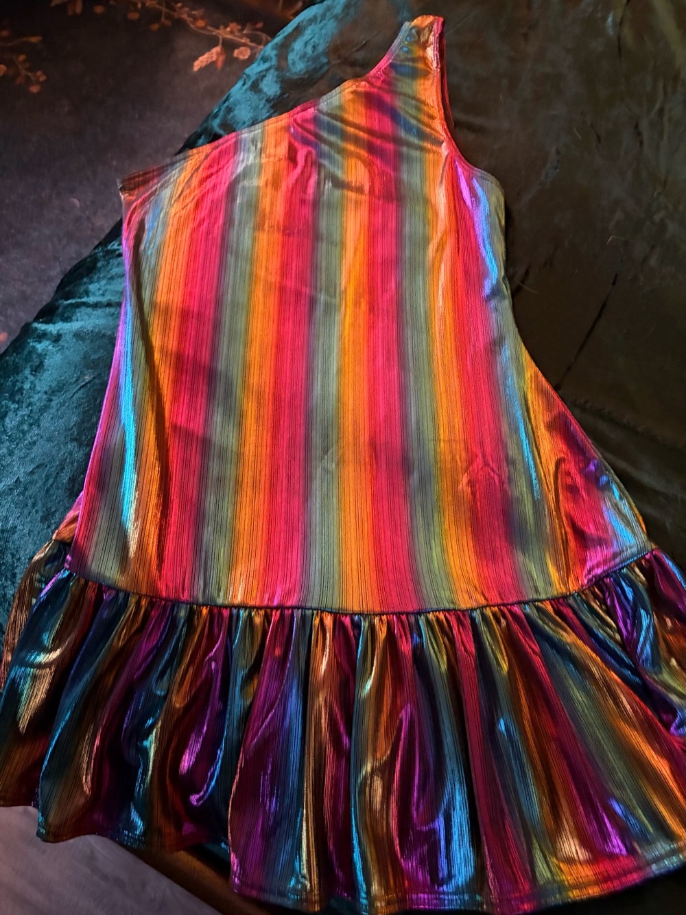 Blackmilk metallic side strap rainbow dress